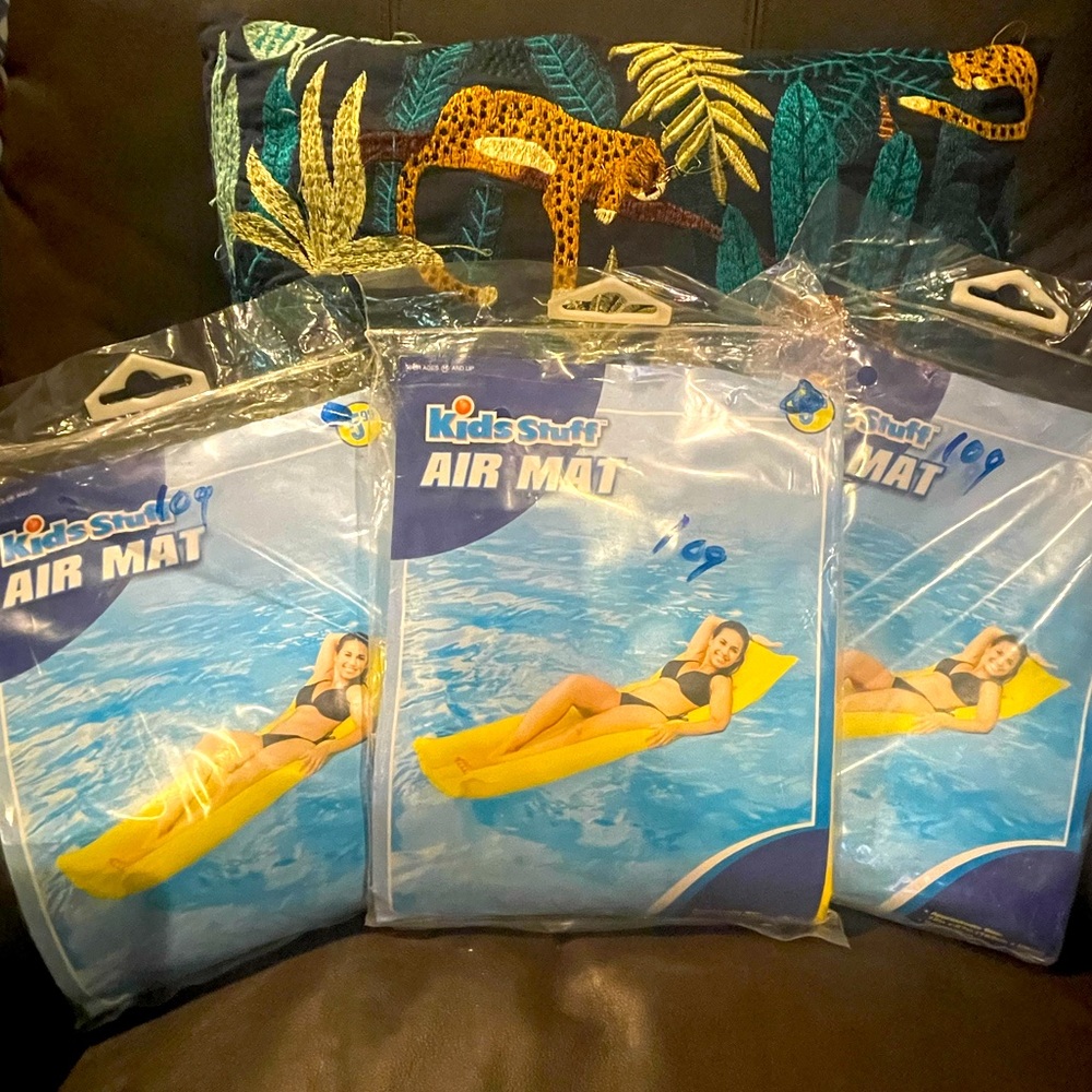 3~Air Mat Pool Mat Swimming Accessories 72” X 27” Yellow.